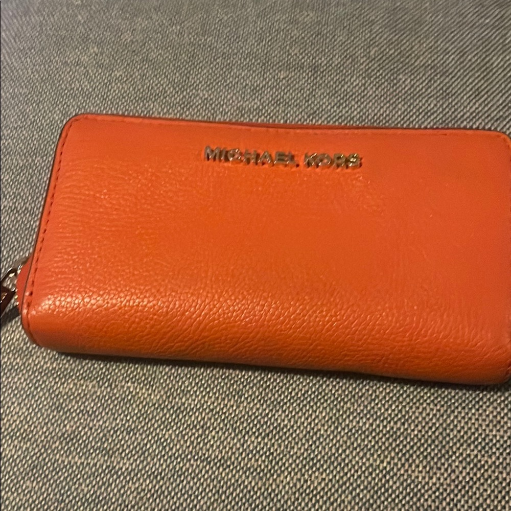 Michael Kors Vibrant Orange Leather Wallet